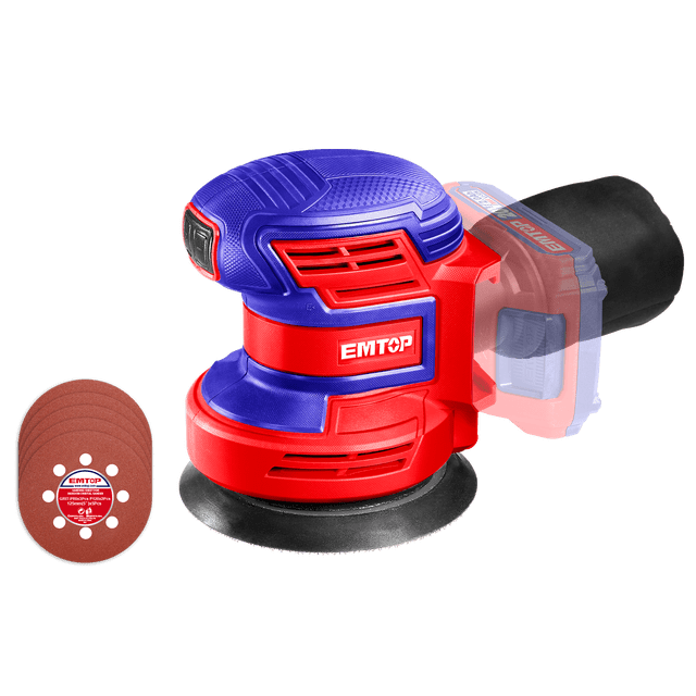 Kit Lijadora Roto orbital 5" inalámbrica 20V