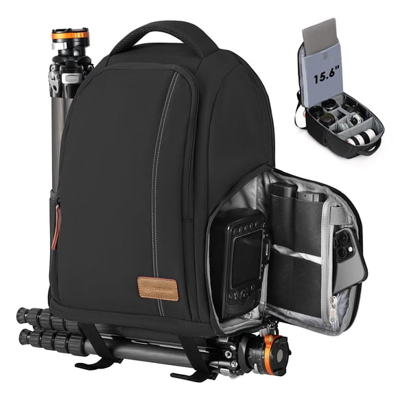 TARION Camera Backpack for Photographers - Compact 15L Camera Bag with 15.6 Inch Laptop Compartment - Side Access Quick Draw - Anti-theft Hidden Pock