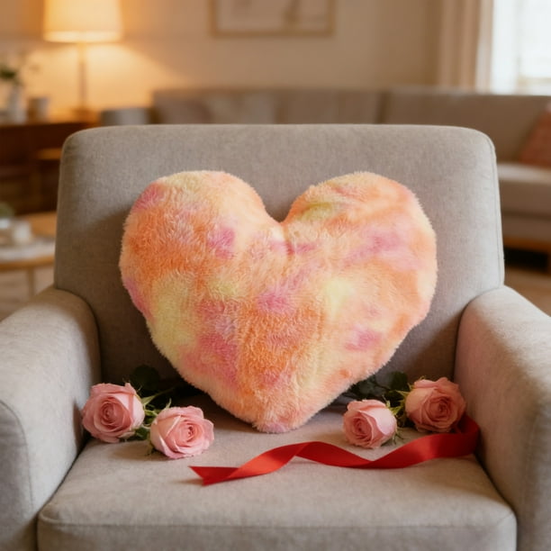Cojín decorativo con forma de corazón | Suave y esponjoso | 40 x 50 cm para sofá cama y dormitorio | Regalo de San Valentín y decoración del hogar