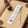 thumbnail image 4 of Stainless Steel Inspirational Bookmark with Charm – Rustproof Metal Book Marker Featuring Motivational Quotes, Feather & Rose Design – Perfect Graduation & Teacher Appreciation Gift, 4 of 5