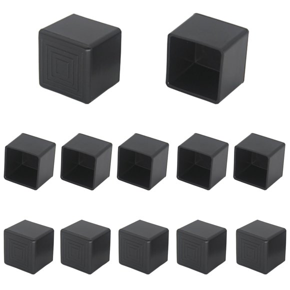 Tapones protectores de goma para patas de silla 25x25 mm, 12 piezas, Wvapzwr