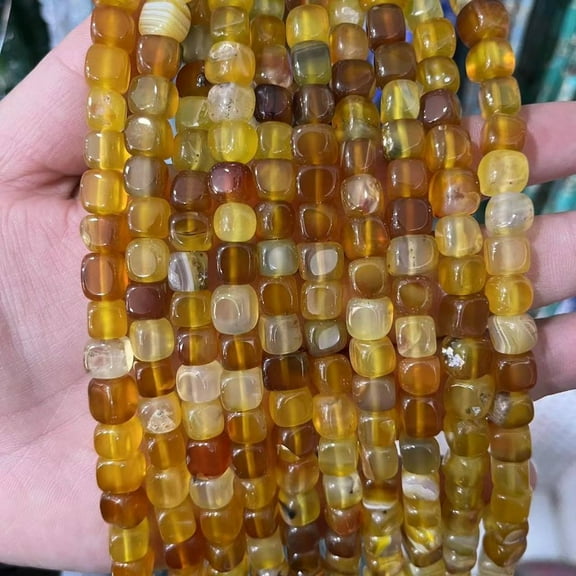 1 strand 8mm square cube agate beads – dyed natural stone strand for DIY jewelry making, bracelets & necklaces
