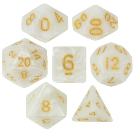 - Wiz Dice 7 Die Polyhedral Dice Set in Velvet Pouch -Forbidden Treasure