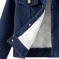 thumbnail image 4 of MexChoioe Boys and Girls Corduroy Jacket with Fleece Collar Long Sleeve Button Up Outerwear Fall Winter Warm Soft Casual Daily Winter Coat for Kids, 4 of 5