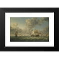 thumbnail image 2 of Francis Swaine 14x11 Black Modern Framed Museum Art Print Titled - British Men-Of-War of the Red Squadron in a Stiff Breeze, 2 of 5