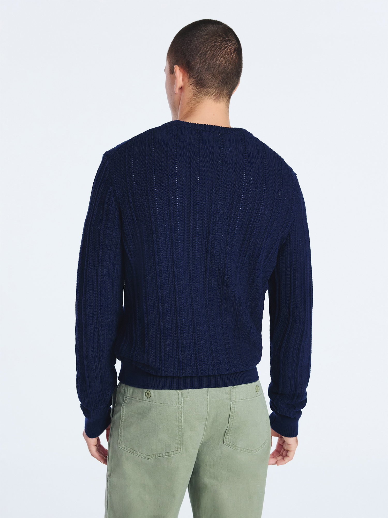 Free Assembly Men's Long Sleeve Crewneck Textured Sweater, Sizes S-3XL