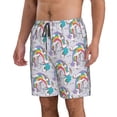 thumbnail image 2 of Zufioo Unicorn DoingYoga for Men's Casual Beach Shorts, Sports Fitness Quick-drying Drawstring Shorts with Pockets for Home Wear-Medium, 2 of 6