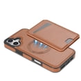 thumbnail image 2 of Compatible With iPhone 16 Magnetic Detachable Wallet Case,PU Leather Back Flip Kickstand,[Compatible With Magsafe],With Card Slots,Shockproof Rugged Phone Case Cover,Brown, 2 of 9