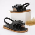thumbnail image 5 of Kogui Toddler Girl Shoes Sandals Girl's Strappy Slide Flat Sandals Square Open Toe Dressy Dress Sandals Size 11 (Black,Little Kids 11), 5 of 7