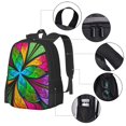 thumbnail image 2 of Fuzoiu Multicolored Beautiful Flower Print Large Capacity Backpack,Travel Backpack,Laptop Bag,College School Rucksack Bag,for School, Travel & Outdoor Activities, 2 of 6