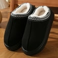 thumbnail image 2 of mgoYE Women's House Slippers Indoor Outdoor Moccasin Fuzzy Fluffy Furry Loafers Suede Warm Shoes|Black 10.5, 2 of 5
