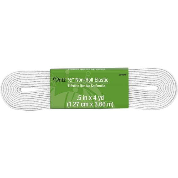 Elástico Antideslizante Dritz 1,27 cm x 3,66 m Blanco