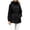 Black 17, variant on Karymi Rain Jacket Women Solid Drawstring Waist Hooded Jacket, Long Sleeve Elastic Cuff Snap Button Front Outdoor Mid-Length Coat with Slant Pockets Jackets for Women