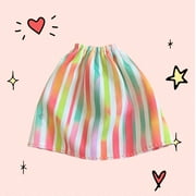 Lol Surprise doll OMG Bartz Doll Size Skirt Multicolor Vertical Stripes A Line Elastic Waist Midi