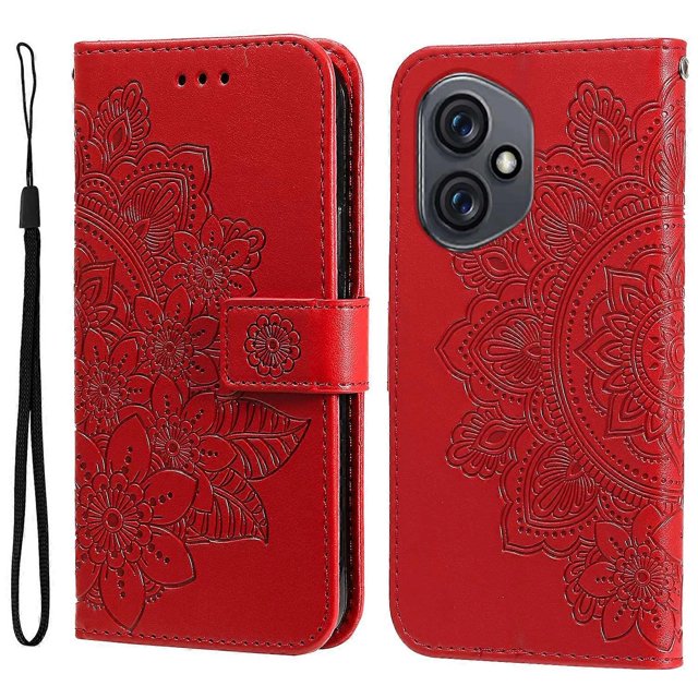 For Honor 400 Case Floral Pattern PU Leather Wallet Stand Phone Cover - Green