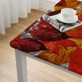 thumbnail image 5 of BANET Thanksgiving Square Pumpkin Fallen Leaves Print Decorative Table Cloth Holiday Decorations Seasonal Decor for Kitchen Dining Room white, 5 of 8