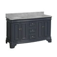 thumbnail image 3 of Katherine 60" Double Bathroom Vanity with Marine Gray Cabinet and Carrara Marble Top, 3 of 6
