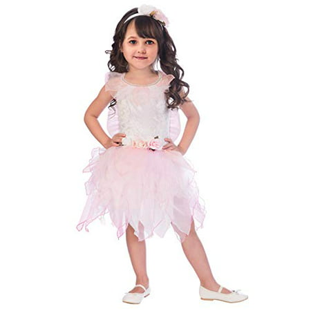Baby Girls Toddler Pink Rose Fairy Springtime Prentend Play Costume