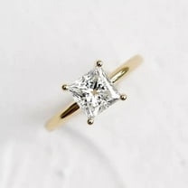 14k Gold Princess Certified 1Ct IGI Lab Grown Diamond Solitaire Solid Women Ring