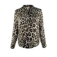 thumbnail image 4 of MICHAEL  Women's Animal Print Zipper Pocket Blouse-BW-XXS, 4 of 4