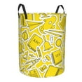 thumbnail image 2 of LNWH Laundry Basket, Geometric Yellow Background Pattern Foldable Laundry Hamper with Handles Waterproof, Small, 2 of 8