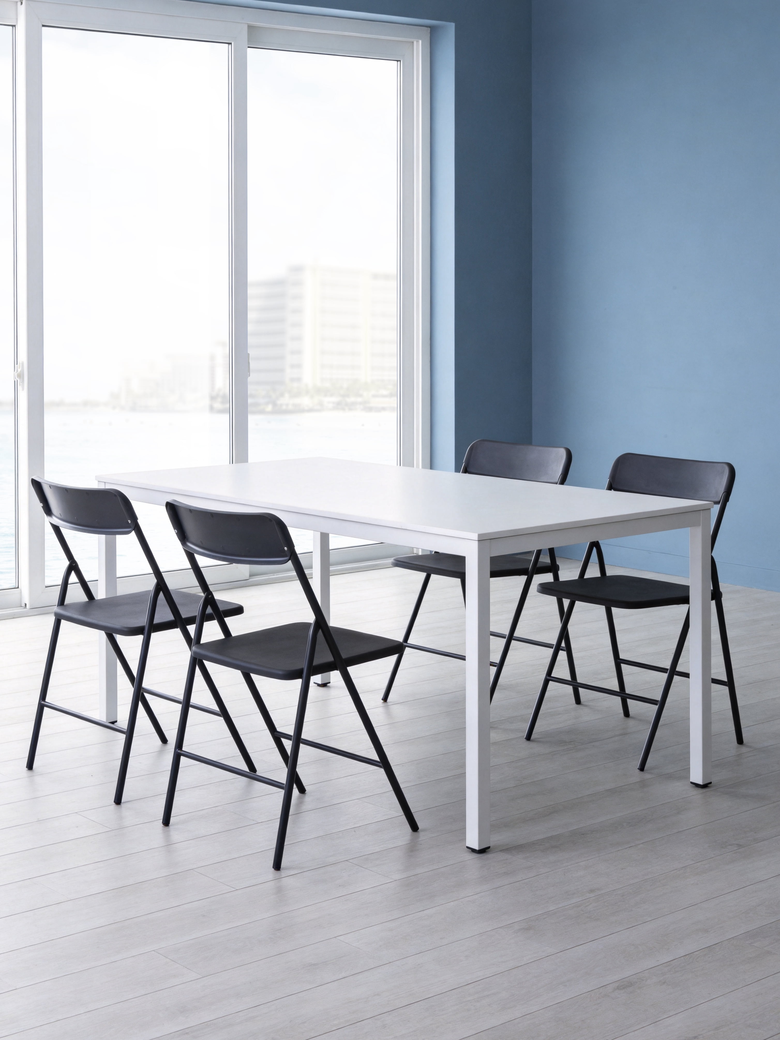 4 Pack Folding Chairs with PP Cushion for Outside, Portable Stackable Commercial Metal Foldable Chairs with Steel Frame for Party Home Events Office Wedding