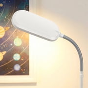 Brightech Litespan Slim LED Lamp, Modern Floor Reading Lamp Over Chair for Living Rooms & Offices, Tall Lamp with Adjustable Gooseneck, Crafts Work Light, Dimmable Standing Lamp for Bedroom - White