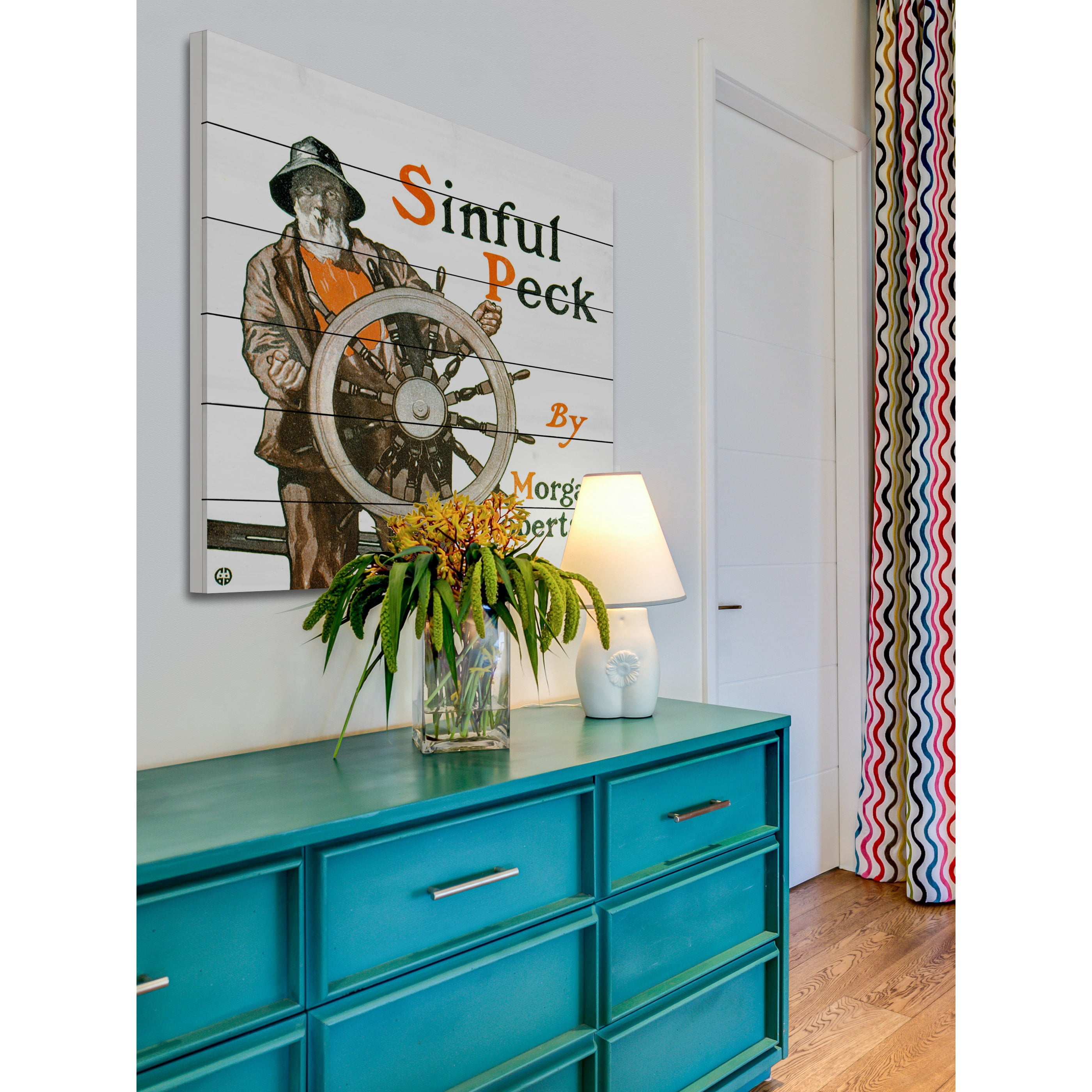 Marmont Hill "Sinful Peck" Painting Print on White Wood