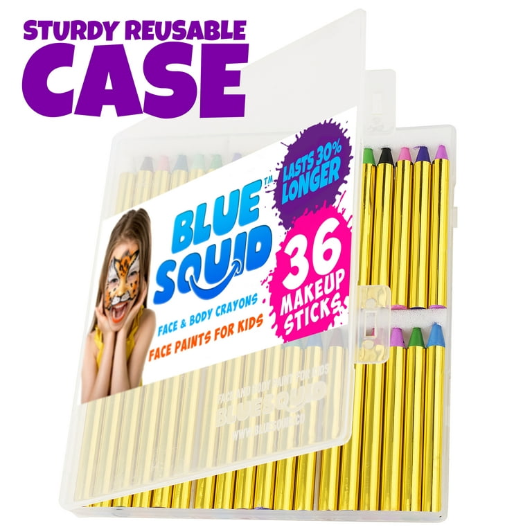 Blue Squid Face Painting Kit for Kids - 22 Color 160pcs Kids Face Paint Kit  with Stencils & Book, Halloween Makeup Kit, Professional Face Paint Kids  Face Painti…