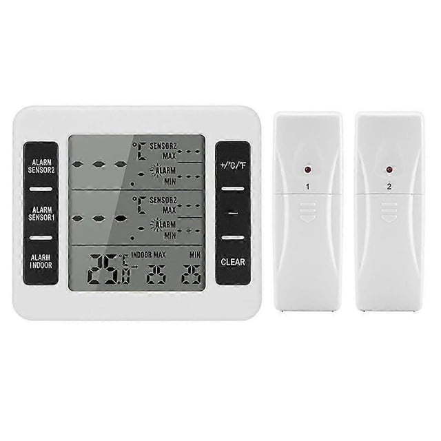 Wireless Freezer Thermometer with 2 Remote Sensors & Alarm, Refrigerator Temperature Monitor for Home Use_Perfect Gift