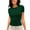 Dark Green, variant on Women's Cotton Crop Tops Short Sleeve Crewneck Basic Tee Tight Fit Y2K Baby Tee Cute Casual Summer Going Out Tops