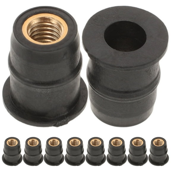 BALAHAPY 10Pcs Rubber Well Nuts for Motorcycle Windshield Fasteners M5