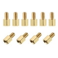 thumbnail image 2 of Uxcell Brass M4 6mm+6mm Male-Female Hex Standoff 10 Pack, 2 of 5
