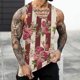 thumbnail image 2 of Mens Summer Surf Beach Tank Top Large Size Casual Breathable Sleeveless Top Loose Print Tank Top Man ShirtL, 2 of 5