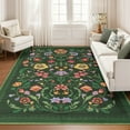 thumbnail image 5 of Garvee 5'x7' Floral Printed Area Rug Vintage Soft Rug, Washable Low Pile Rug Stain Resistant Farmhouse Indoor Carpets with Non Slip Backing for Living Room Bedroom Playroom, Green, 5 of 7