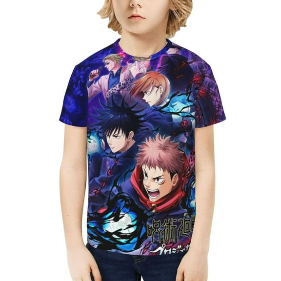 Jujutsu Kaisen Kids T-Shirt 3d Printed Graphic T-Shirts Boys And Girls Short Sleeve Shirts For Youth Kids X-Small