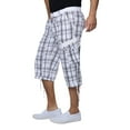 thumbnail image 3 of X RAY JEANS Mens Belted 18" Inseam Below Knee Long Cargo Shorts, Plaid White, 42, 3 of 6