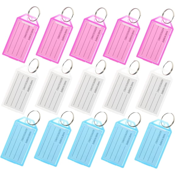 30Pcs Classification Tags Portable Key Chain Label Plastic Key ID Label Key Hanging Tag Key Ring Labels for School Home Students