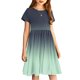 thumbnail image 5 of Odeerbi Niñas Verano A-Line Vestido Gradiente Swing Vestido Niños Manga Corta Stretchy Dress, 5 of 7