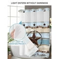 thumbnail image 4 of No Hook Cloth Fabric Shower Curtain with Snap in Liner, Country Star Blue Waterproof Shower Curtains Set with See Through Top Window, Farmhouse Western Texas Star Barn Bath Curtains Shower 36"x78", 4 of 6