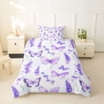 thumbnail image 2 of Erosebridal Rustic Plant Lavender Twin Bedding,Wild Animal Butterfly Duvet Cover Set For Men Women 2 Pieces,No Comforter,Reversible, 2 of 6
