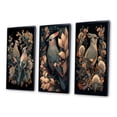 thumbnail image 3 of Designart "Faded Retro Tones Cardinal Bird II" Animals Bird Framed Wall Art Set Of 3 - Red Bird Frame Canvas Set For Living Room Decor, 3 of 6