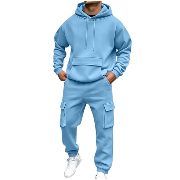 2 Piece Tracksuit for Men Ghalytn Hoodie and Jogger Pants Set - Casual Fleece Sweat Outfit