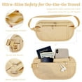thumbnail image 2 of allydrew Slim Fanny Pack, Hidden Money Belt, Secure Travel Pouch Protects Cash, Cards, Passport, Travel Documents, and Smartphone, Beige, 2 of 5