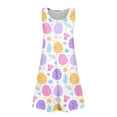 thumbnail image 4 of Gzbliryd Easter Princess Dresses Bunny Print One-Piece Dress Rabbit Skirt Easter Egg Smocked Dress for Girl Daughter Cute Girls Spring Outfits (White,5-6 Years), 4 of 7