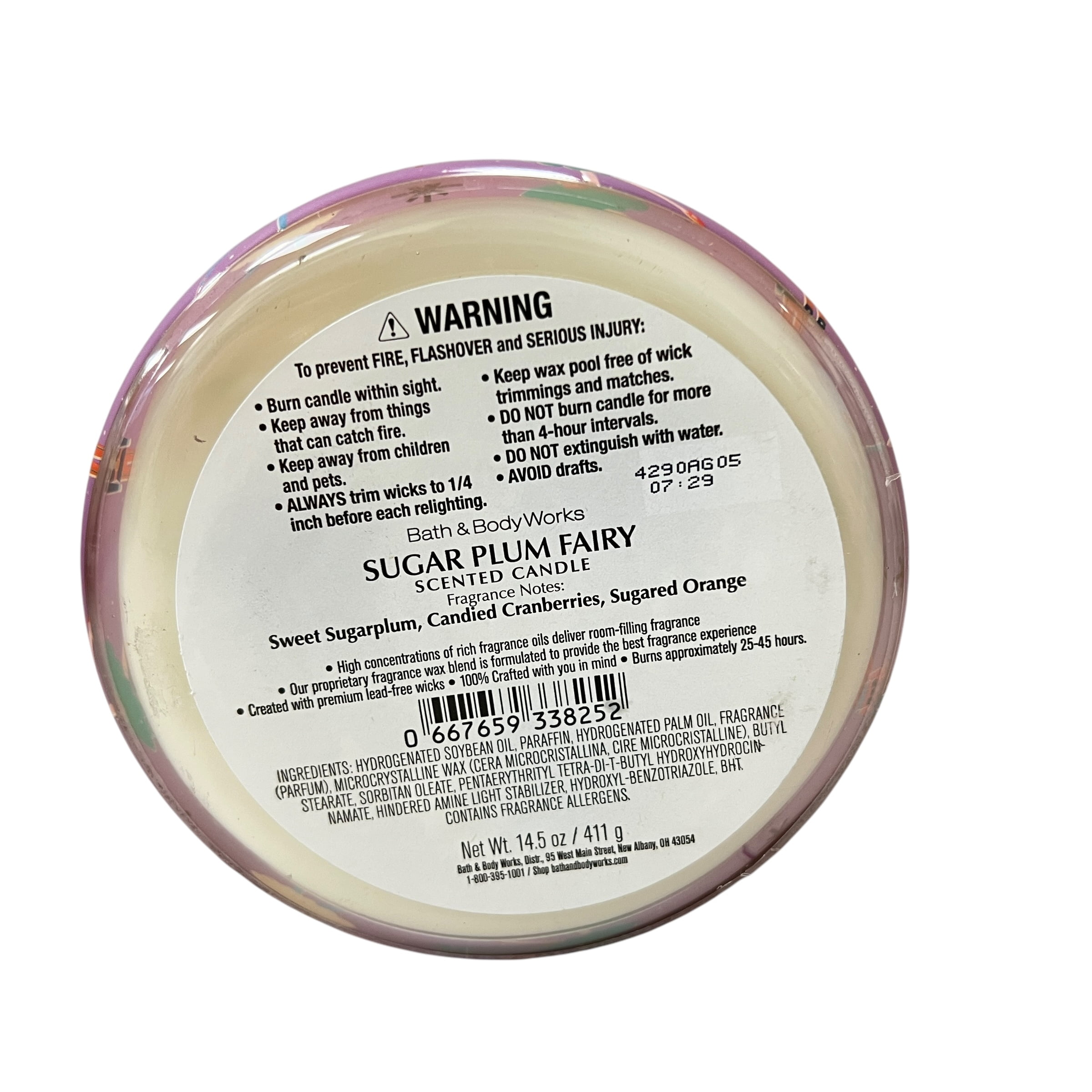 Bath & Body Works Sugar Plum Fairy 3 Wick Scented Candle 14.5 oz