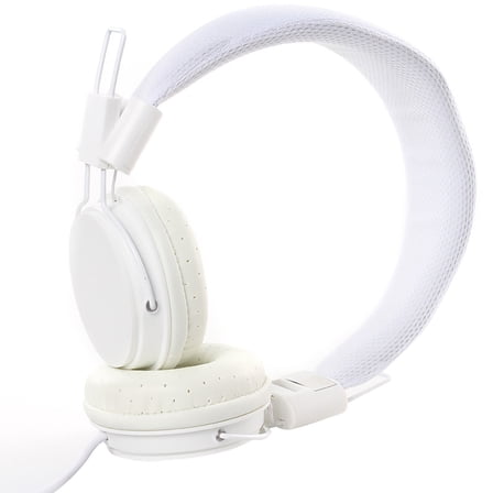 Over-Ear Wired Headphones with Comfortable Ear Cushions, Durable Sound Quality Headset for Music & Gaming,Wired On-Ear Headphones with Mic, White