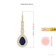 thumbnail image 2 of ANGARA Natural Blue Sapphire & Diamond Halo Drop Earrings in 14K Yellow Gold for Women (Size-6x4mm) | September Birthstone, Anniversary, Jewelry Gift for Women | Natural Blue Sapphire Earrings, 2 of 7