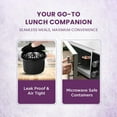 thumbnail image 2 of SOPL-OLIVEWARE Deniz Lunch Box, 2 Stainless Steel Containers (450 ml Each), Leak Proof & Microwave Safe, Insulated Fabric Bag, Full Meal & Easy to Carry (Voilet), 2 of 4