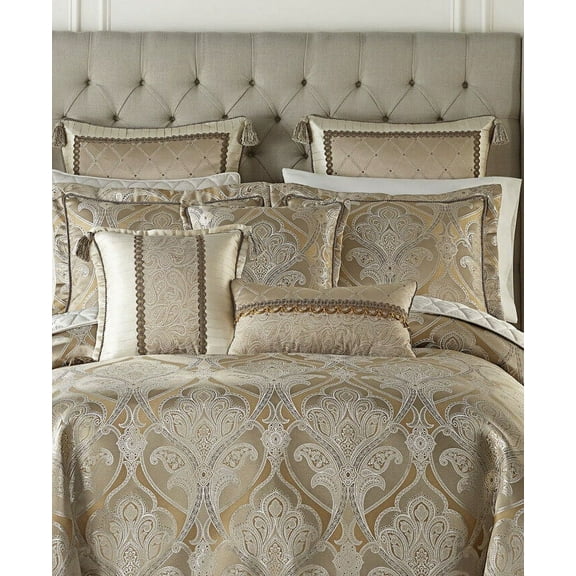 Croscill Alexander Taupe Queen Comforter Set 4 Piece, Bed Skirt and 2 Sham